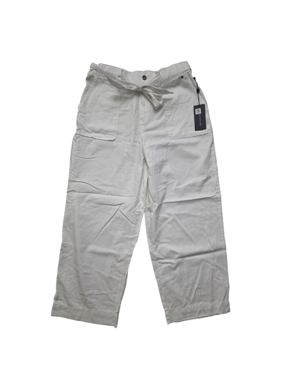 NWT Tommy Hilfiger White Pants Tie Waist Belt Size 10